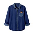 thumbnail image 4 of Womens Shirts Lapel Color Block Long Sleeve Button Down Blouse Stylish Dressy Casual Summer Shirts, 4 of 4