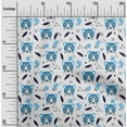 thumbnail image 2 of oneOone Silk Tabby Blue Fabric Kids Animal Sewing Craft Projects Fabric Prints By Yard 42 Inch Wide, 2 of 4