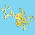 thumbnail image 3 of Etiqueta de la pared 3D Flor Acrílico Espejo Calcomanía Baño Decoración para el hogar Etiqueta autoadhesiva Decoración de la pared del hogar, Dorado tholdsy HA002399-02, 3 of 6
