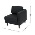thumbnail image 5 of Flash Furniture Black LeatherSoft Right Arm Reception Chair, 2 AC Outlets/1 USB/1 USB-C Ports and Wooden Walnut Legs with Adjustable Floor Glides, 5 of 14