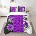 thumbnail image 2 of Manfei Purple Rose 7-Piece Twin Bedding Sets,Rustic Flower Floral Bedding Comforter Set,Blue Black White Sheet Sets For Men Women,Super Cozy Room Decor, 2 of 8