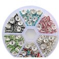thumbnail image 1 of 180 pcs New crystal flat edge mixed color iron diamond ring bracelet diy jewelry accessories spacer bead wheel ring loose bead box, 1 of 4