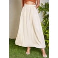 thumbnail image 6 of Sngxgn Womens Midi Skirt A Line Summer Flared Solid Skirts Casual Elegant(Beige,L), 6 of 8