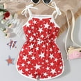 thumbnail image 2 of eczipvz Independence Day Jumpsuit Baby GirlPrint Tie-Up Strap Halter Sleeveless Romper Jumpsuit Summer Clothes Red,4-5 Years, 2 of 7