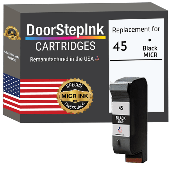 DoorStepInk Brand for 45 (51645A) Black MICR Remanufactured in the USA Ink Cartridge