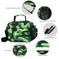 thumbnail image 3 of FORMRS Student Lunch Bag Insulated Reusable Cooler Box with Zipper Pockets, Green Camouflage Pattern, 3 of 9
