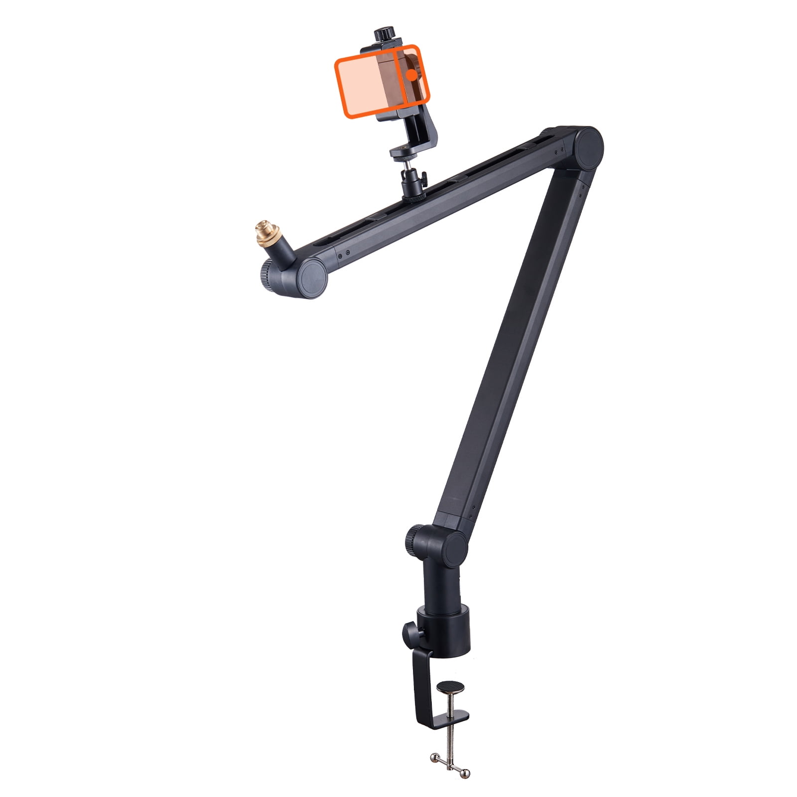 KFFKFF 360° Microphone Boom Arm with Desk Clamp, Compatible Mic Stand for 3/8" to 5/8" Adapter, Suitable for Recording Equipment like Blue Yeti, Hyperx Quadcast, Snowball, SM7B, and Audio Technica