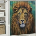 thumbnail image 5 of COMIO Art Wild Lion Animal Furry Mammal Predator Palette Mane Expressive Feline Shower Curtain Multiple Sizes Durable and Washable White, 5 of 6