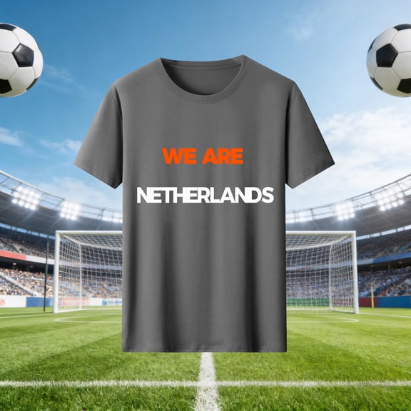 Gamivast "We Are Netherlands" Graphic T-Shirt for Women Short Sleeve Casual Crewneck Summer Cotton Tee Soccer Fan Supporter Comfortable Fashion Sportswear Gray M
