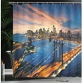 thumbnail image 4 of Ambesonne New York Shower Curtain, Sunset Cityscape, 69"Wx70"L, Multicolor, 4 of 5