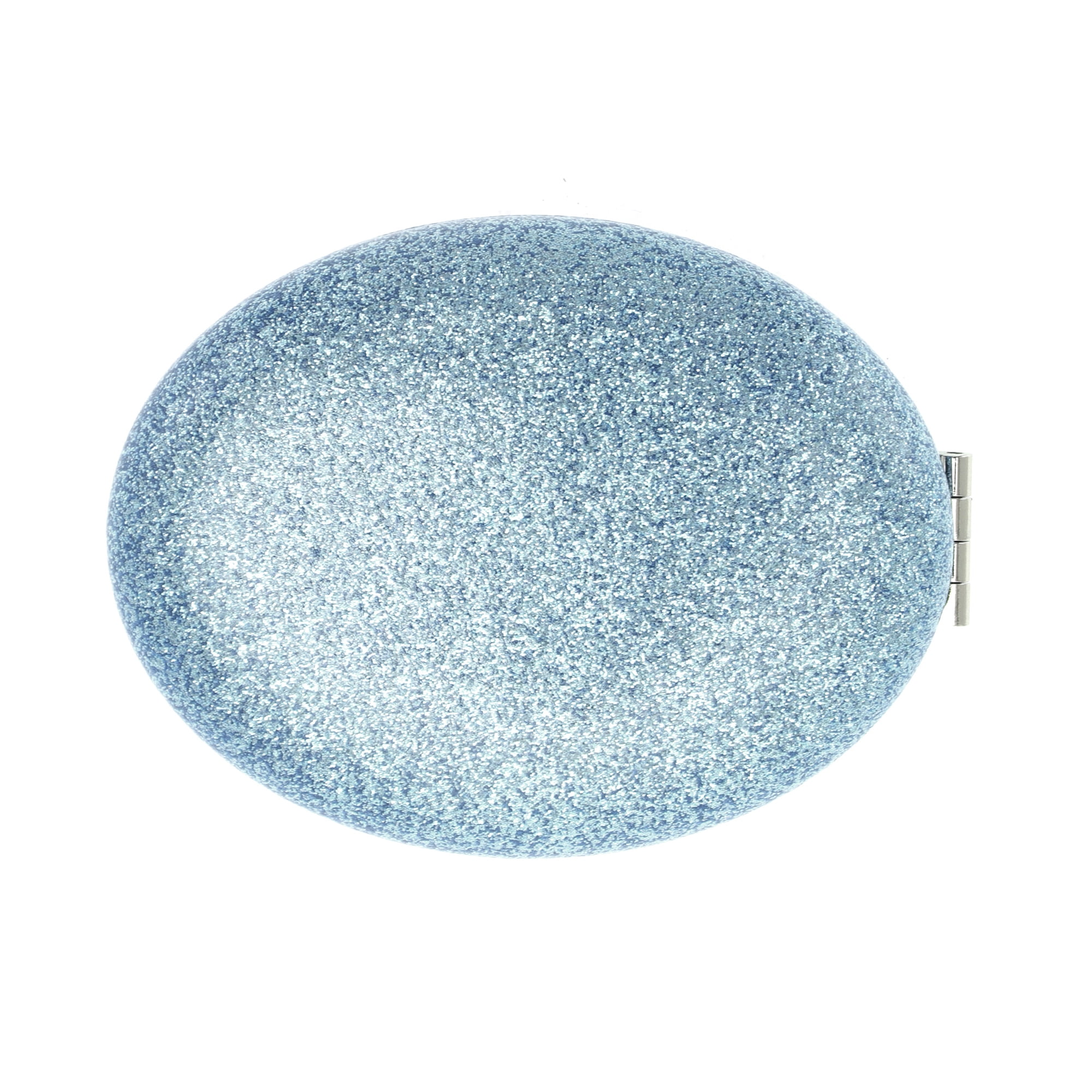 Unique Bargains 1 Pc Women Portable Oval Makeup Mirror for Travel Vacation Lake Blue