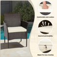 thumbnail image 4 of FDW Ensemble 4 Meubles 4 Pcs en Osier Bistro d'Extérieur Ensembles Canapé Fauteuil, Brun, 4 of 8
