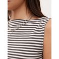 thumbnail image 4 of Women'S Striped Tank Top Boat Neck Sleeveless Crop Tops Summer Slim Fit Tops Gray L, 4 of 9