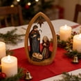 thumbnail image 2 of Figura de la Natividad de resina, adorno de la Sagrada Familia, estatua de María, José y el Niño Jesús, centro de mesa navideño religioso, regalo para cristianos, 2 of 8