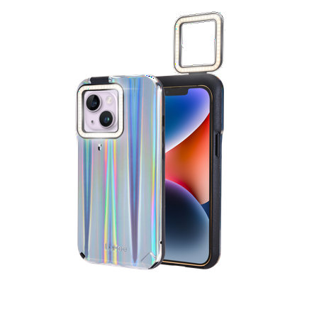 LuMee Apple iPhone 14 Plus Front & Rear Selfie Flip Case - Holographic