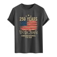 thumbnail image 4 of Summer T-Shirts for Men Flag Short Sleeve Workout Graphic Tees Casual Crewneck 4th of July Patriotic Shirts Gray Grey,L, 4 of 6