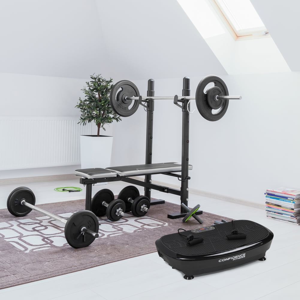 Confidence Fitness Vibration Plate Trainer 3D Dual Motor Exercise Machine Black