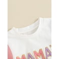 thumbnail image 6 of Baby 2 Piece Outfits Letter Embroidery Short Sleeve T-Shirt and Elastic Shorts Set for Toddler Girl Boy Summer Clothes, 6 of 10