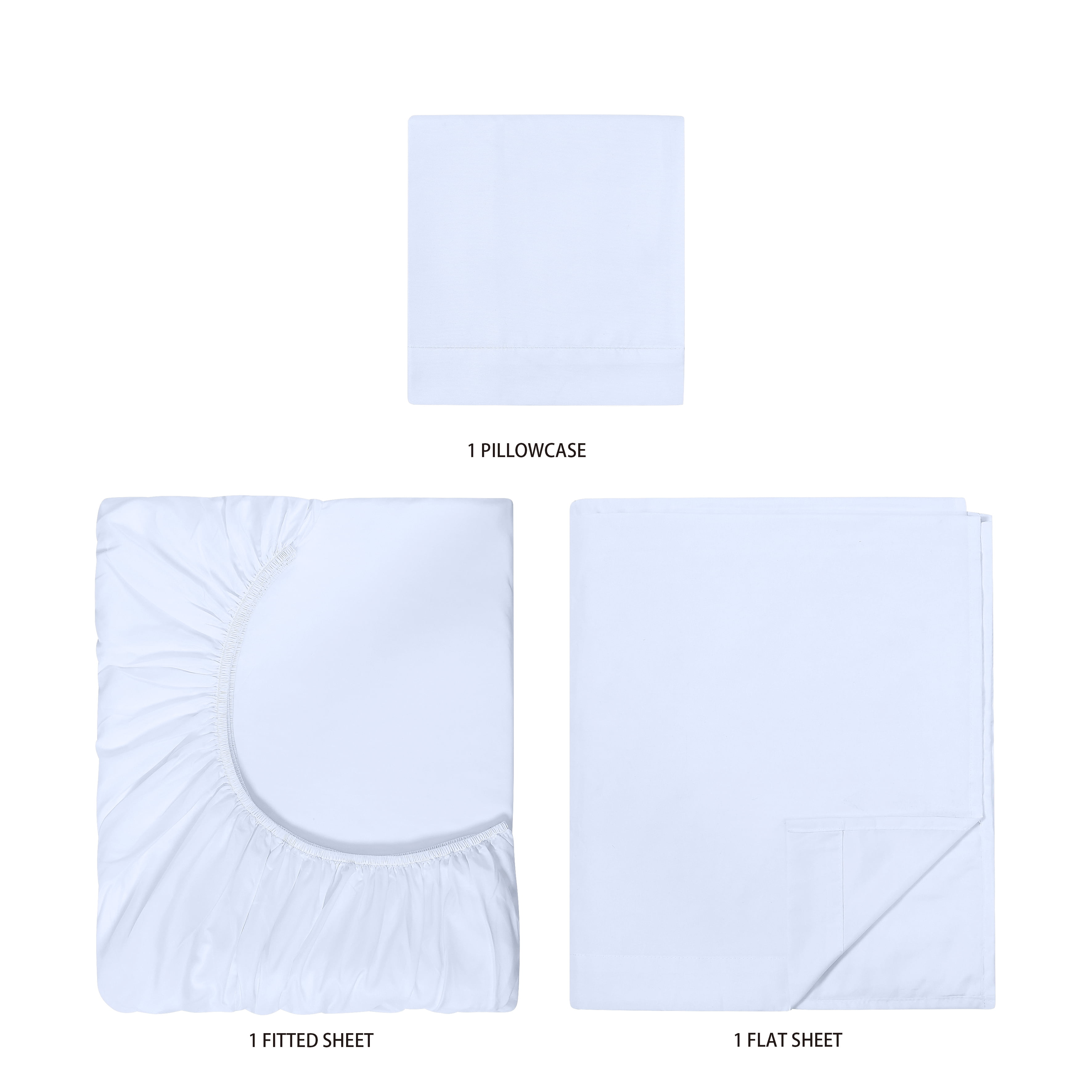 Mainstays Basic Value Microfiber Bed Sheet Set, Twin, White, 3 Piece