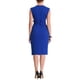 thumbnail image 3 of Vestido de tubo sin mangas con cuello en V para mujeres Inspire Chic, vestido lápiz con cinturón para el trabajo, azul real 2XL, 3 of 6