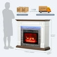 thumbnail image 6 of LGHM 44" Electric Fireplace with Mantel, Free Standing Fireplace Heater with LED Lights for Living Room, Bedroom, White & Brown, 6 of 8