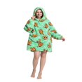 thumbnail image 4 of Wearable Blanket Hoodie for Adults Sherpa All Patterns Oversized Sweatshirt Blanket with Pockets, 4 of 6