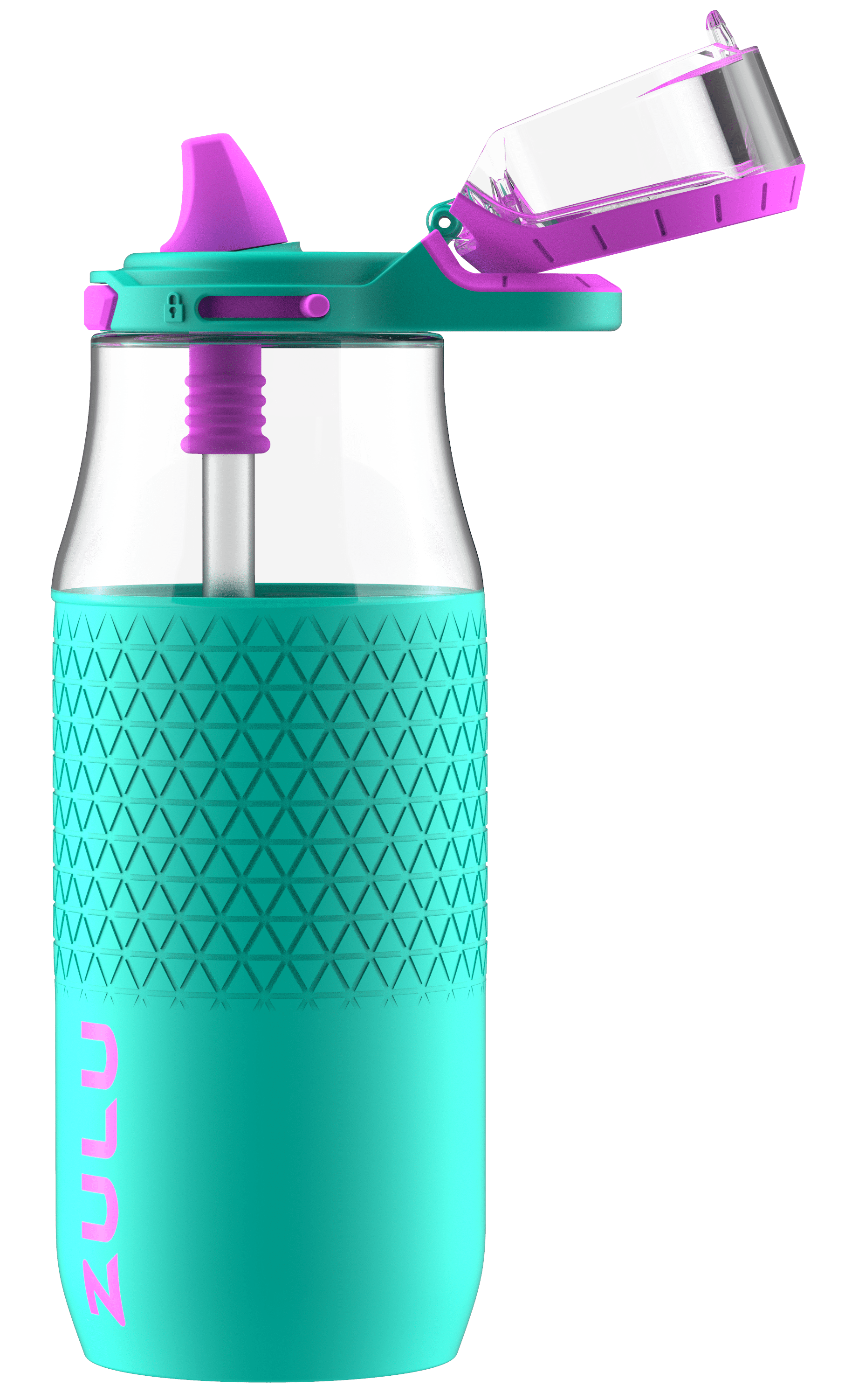 Zulu Tritan Mint Green Flex Kids Water Bottle 16oz BPA Free Anti-Microbial