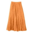 thumbnail image 7 of MIXUE Skirts For Women Summer Solid Color Elastic High Waist A Line Casual Boho Maxi Skirt Beachwear,White,S, 7 of 7