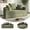 Green, variant on Boneless Loveseat Couch - 67" Circular Convertible Sofa Bed No Assembly, Corduroy Folding Floor Futon with Pillows for Small Spaces