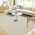 thumbnail image 2 of HOMERRY Braided Print Neutral Solid Non Slip Area Rug 10' x 13' for Living Room Washable Indoor Carpet, Beige, 2 of 7