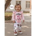 thumbnail image 4 of BemeyourBBs Newborn Baby Girl It's Alright To Be Little Bitty Outfits Western Cowgirl Clothes Letter Long Sleeve Romper Pants Headband Set, 4 of 9