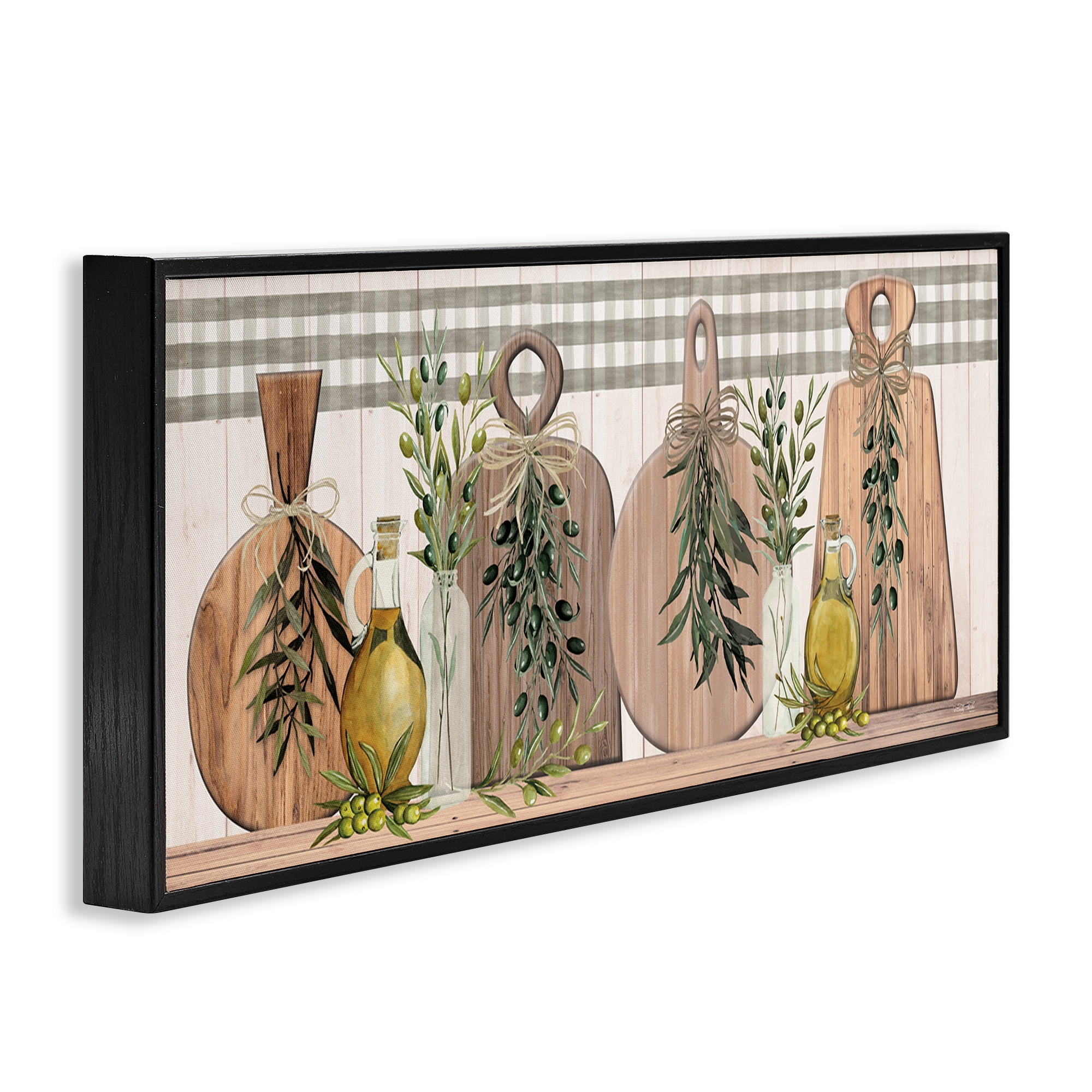 Stupell Industries Rustic Cutting Boards Food & Beverage Painting Black Framed Art Print Wall Art, 30 x 13