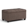 thumbnail image 4 of Sienna 33 inch Wide Storage Ottoman Bench in Fawn Brown Linen-Look Fabric, 4 of 10