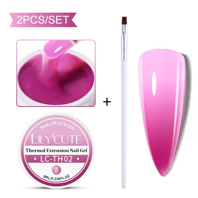 LILYCUTE-Gel acrílico brillante para extensión de uñas, barniz para manicura, Plata, 8ml/15ml