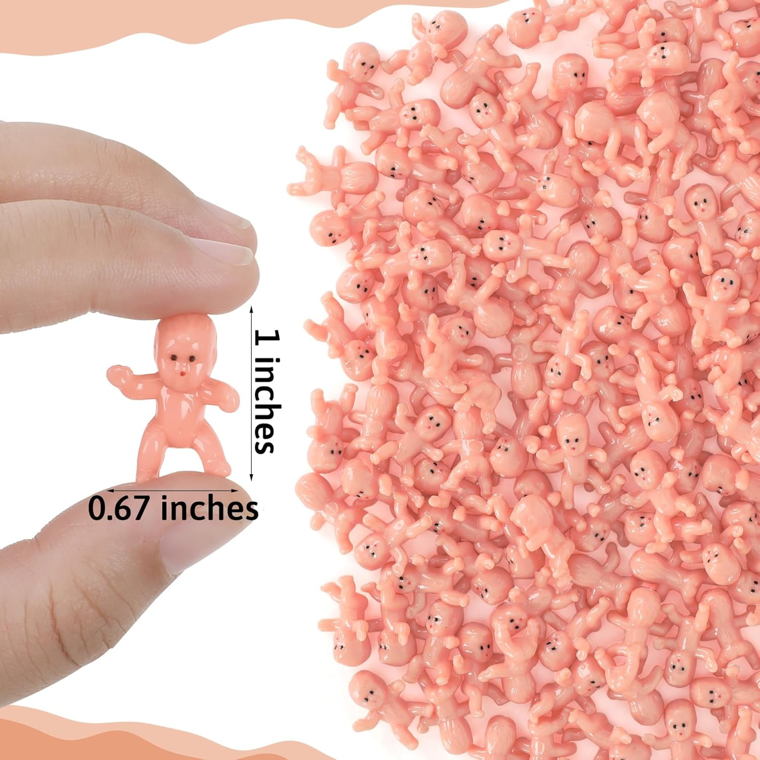 120 PCS Plastic Babies for Games, 1 Inch Bulk Mini Babies Tiny Babies for King Cake Babies Ice Cube Game, Small Plastic Babies for My Water Broke Baby Shower Decorations