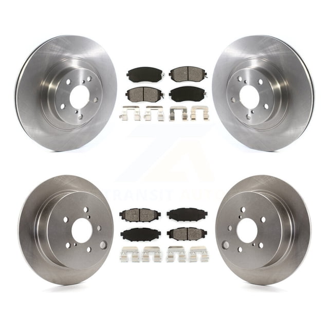 Transit Auto Front Rear Disc Brake Rotors and Semi-Metallic Pads Kit for Car Subaru Forester XV Crosstrek with 292mm Diameter Rotor K8S-102795