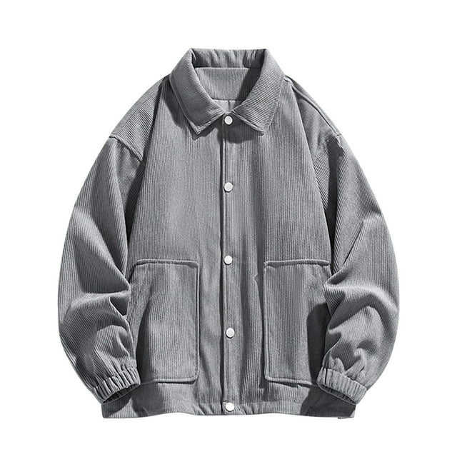 RXIRUCGD Manteau à Capuche Décontracté pour Homme, Couleur Unie, Coupe Ample, Manches Longues, Sans Capuche, Manteaux Décontractés, Gris, Taille : M