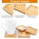 thumbnail image 3 of 4 Pcs Bamboo Coaster, Modern Square Coasters Mug Pads Holder Tray Drinking Coasters Protect Tables and Non-Slip for Kinds Cups and Living Room Decor 9cm*9cm*0.95cm, 3 of 5