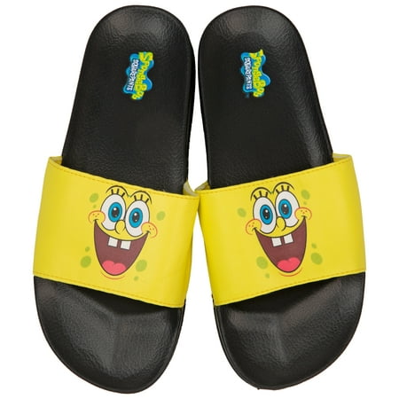 SpongeBob SquarePants Nickelodeon Happy Face Flip Flop Slides-Medium ...
