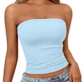thumbnail image 3 of IMENGL Women's Tank Tops Soft Strapless Tube Crop Basic No Shoulder Everyday Layering Blouse Casual Sleeveless Slim-Fit Camisole for Women,M-XXL, 3 of 5