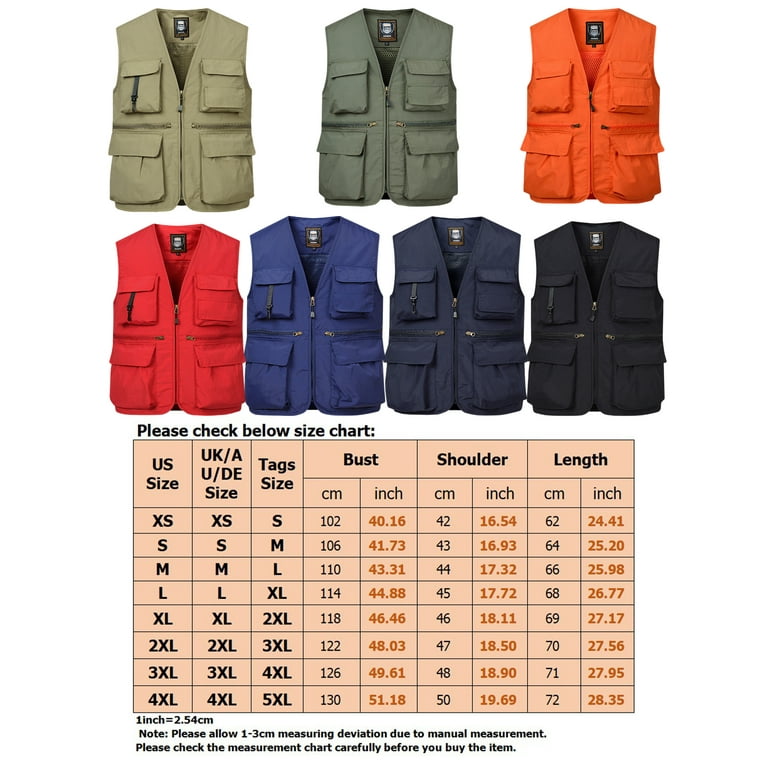 Men Mesh Waistcoat Pocket Gilet Sleeveless Utility Jacket Hiking Fishing  Outdoor