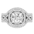 thumbnail image 2 of 1.65 Carat (ctw) 10K White Gold Round Cut White Diamond Ladies Bridal Split Shank Halo Engagement Ring With Two Matching, 2 of 4