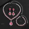 thumbnail image 5 of Faty-T Rhinestone Gold Jewelry Sets Bridal Wedding Necklace Earrings Set Diamond Prom Formal Statement Jewelry Set for Women and Brides, 5 of 11