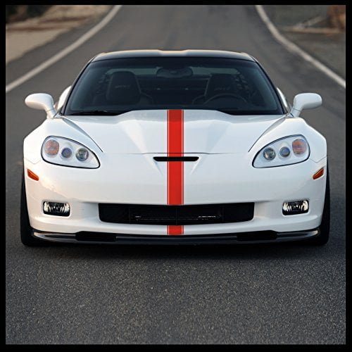 Sticker Connection | Racing Stripes | Hood Rally Vinyl Race Stripes | (4"x72", Red)