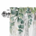 thumbnail image 2 of Valances for Windows Pastoral Green Eucalyptus Leaves Rod Pocket Short Curtain for Bathroom Living Room Bedroom Watercolor Plant Branches 1 Panel 42x12in, 2 of 9
