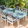 thumbnail image 2 of Coastal Octopus Blue Table Cloths for 6 Foot Rectangle Tables, Summer Beach Nautical Coral Starfish Patio Waterproof Elastic Fitted Tablecloths, Washable Rectangular Table Cover for Camping, 2 of 8
