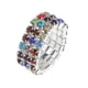 thumbnail image 2 of Joyería nupcial Salvador de imitación de cristal de 2 filas tono plateado elástico anillo del dedo del pie, 2 of 7
