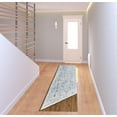 thumbnail image 2 of HomeRoots 511961 8 ft. Blue Gray & Silver Abstract Distressed Runner Area Rug with Fringe, 2 of 5
