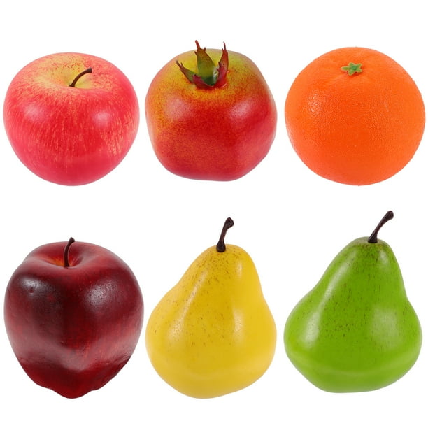 KAKOWELY 6 piezas de frutas artificiales, modelo de frutas falsas, decoración del hogar, simulación de frutas, accesorios para sesión de fotos, modelo de fruta
