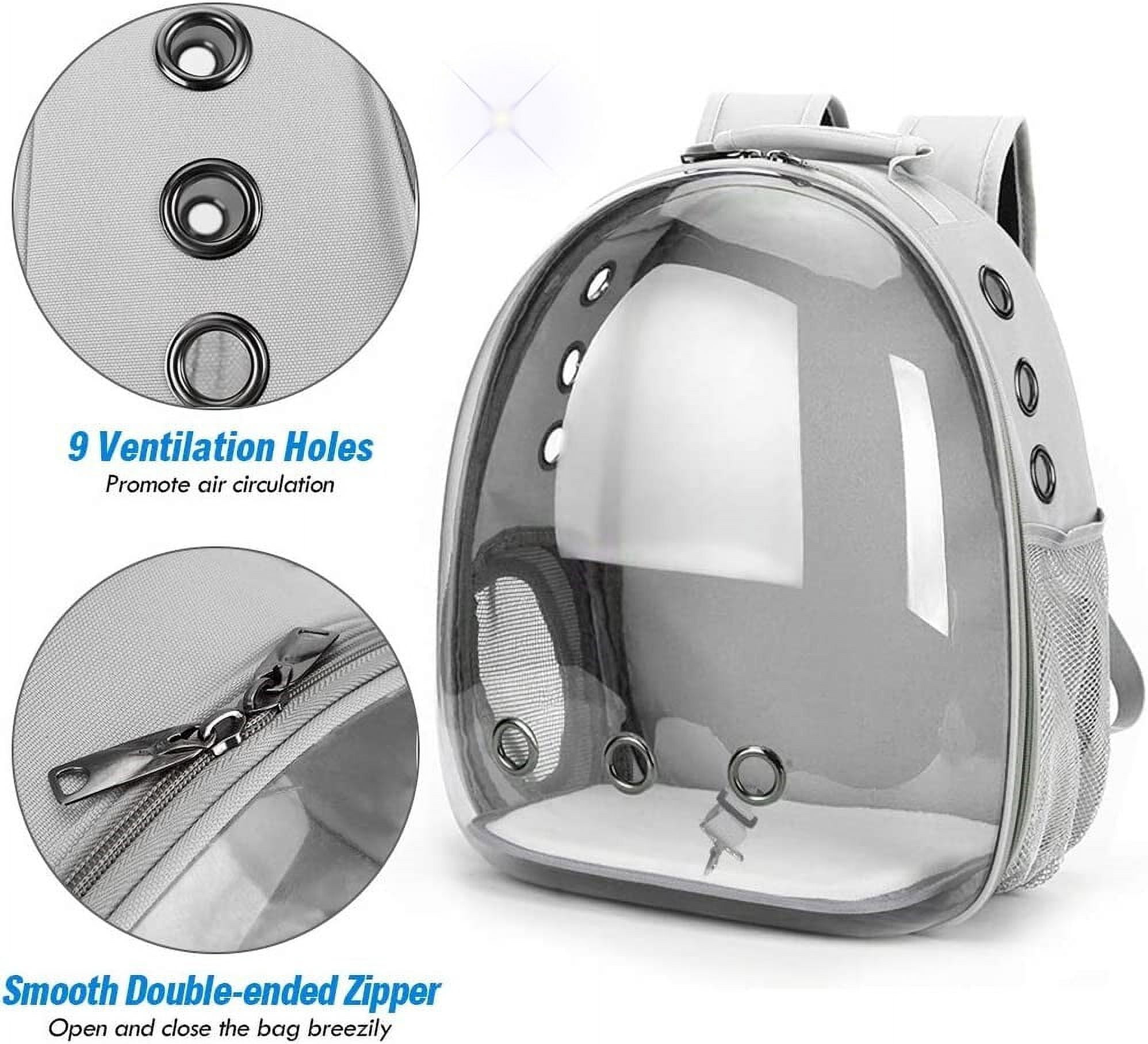 FASTBIRD Cat Carrier Backpack, Space Capsule Pet Bag Hiking Backpack, Pets and Small Dogs, Airline-Approved For Travel, Hiking, Walking & Outdoor Use, Gray